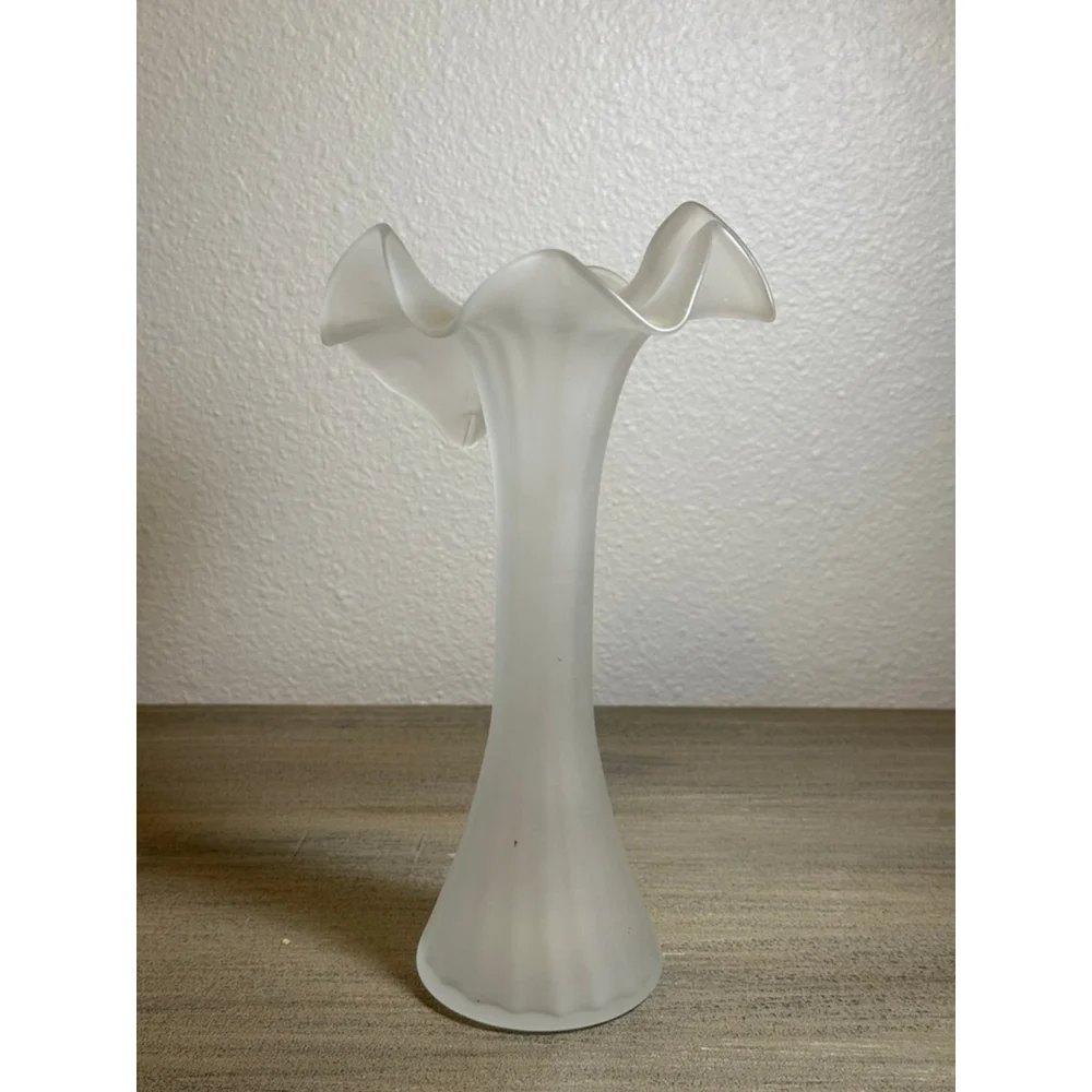 vintage frosted satin glass 